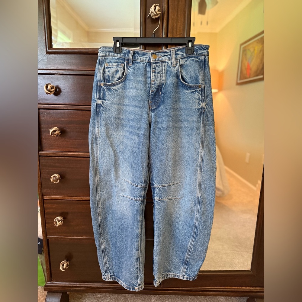 Free People/We the Free Good Luck Barrel Jeans